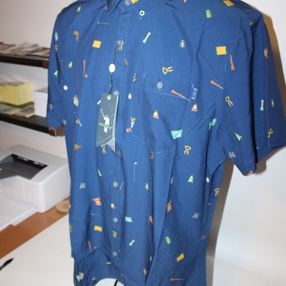 NEW Mens WILLIAM "Bill" MURRAY GOLF Happy Glamper SS Button Sport Shirt Size L - Picture 5 of 9